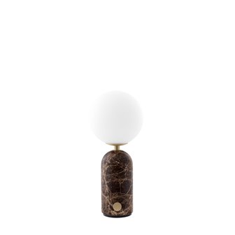 Brązowa marmurowa lampka stołowa przenośna Torrano Globen Lighting